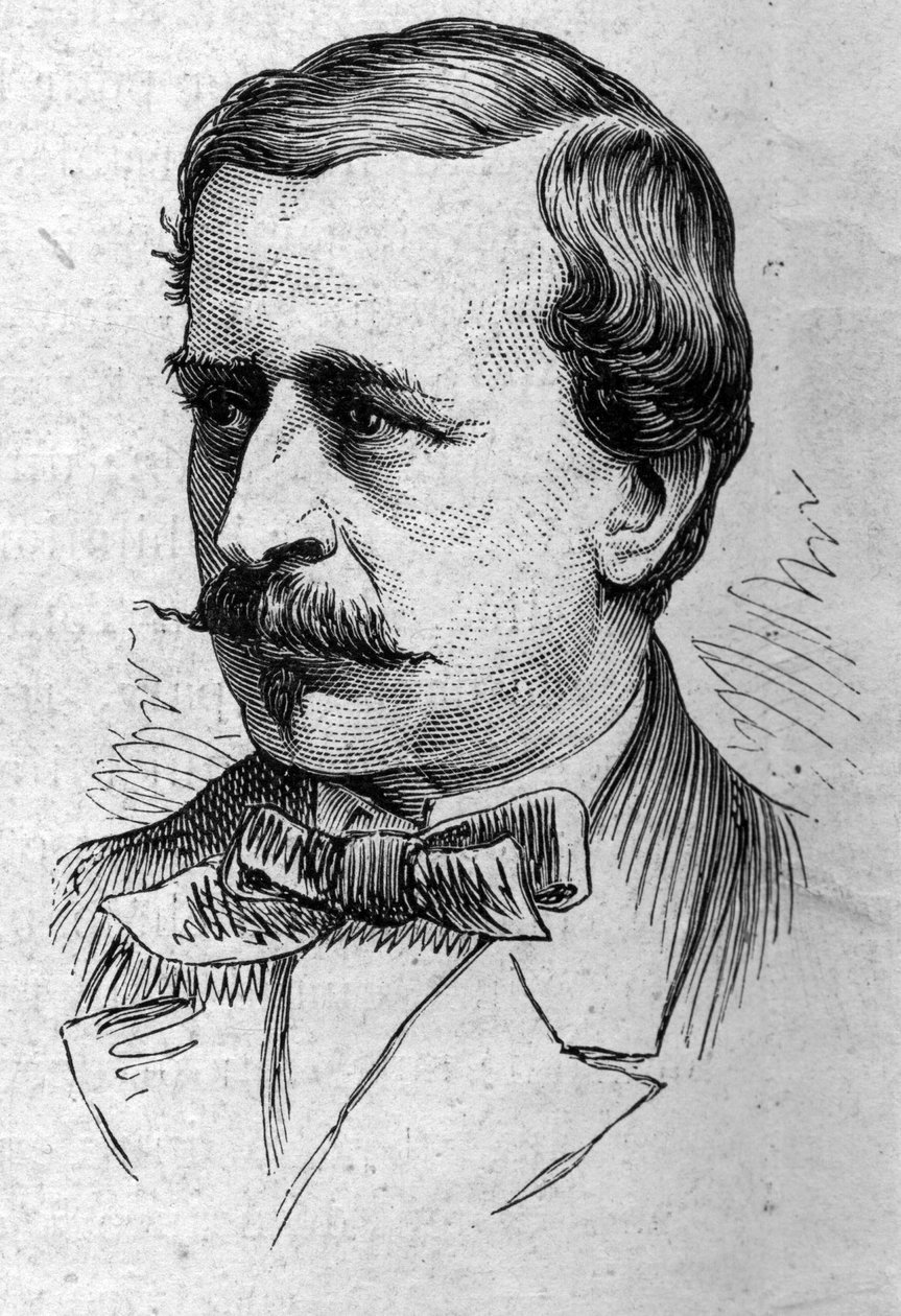 लुई डी लोमेनी (1815-1878) का पोर्ट्रेट, फ्रांसीसी निबंधकार और शिक्षाविद। 14 मार्च 1874 के "" ले मोंडे इलस्ट्र्रे "" एन ° 883 में उत्कीर्णन। द्वारा फ्रेंच स्कूल
