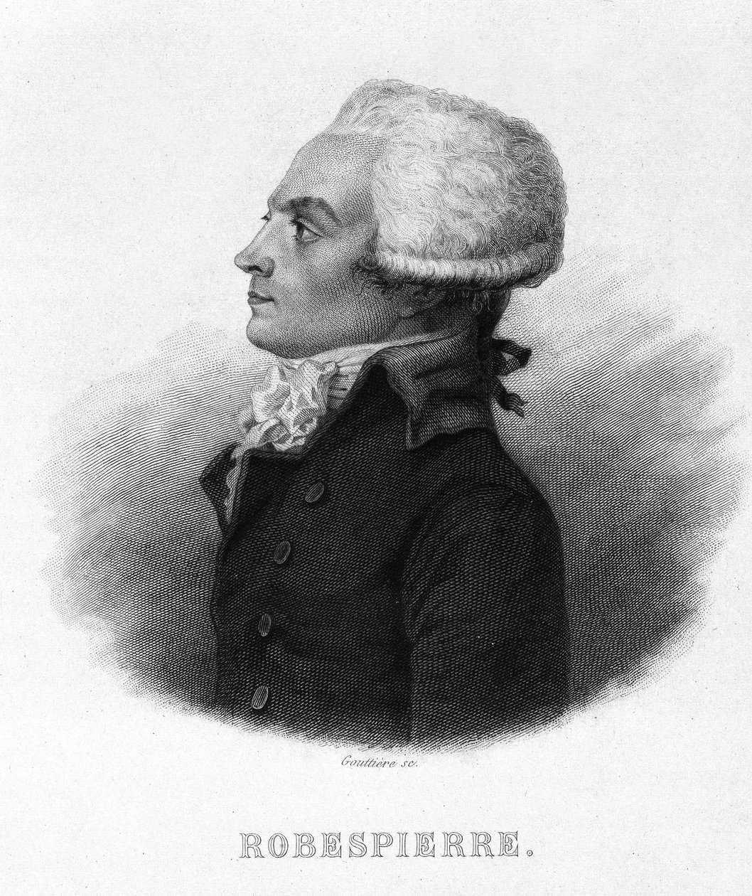 मैक्सिमिलियन रोबेस्पियरे का पोर्ट्रेट (1758 - 1794) - थियर्स द्वारा "" रेवोल्यूशन फ़्रैन्काइज़ "" में। 19 वी सदी द्वारा फ्रेंच स्कूल