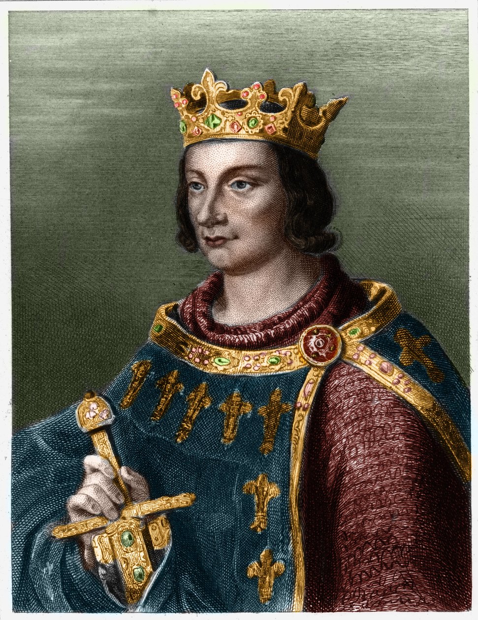 फ्रांस के फिलिप III का पोर्ट्रेट, dit Philippe le Bold (1245-1285) (कैपिटियन का राजवंश) .- "" हिस्टोइरे डेस फ़्रैंकैस "" में लवली द्वारा, उत्कीर्णन, एनडी। द्वारा फ्रेंच स्कूल