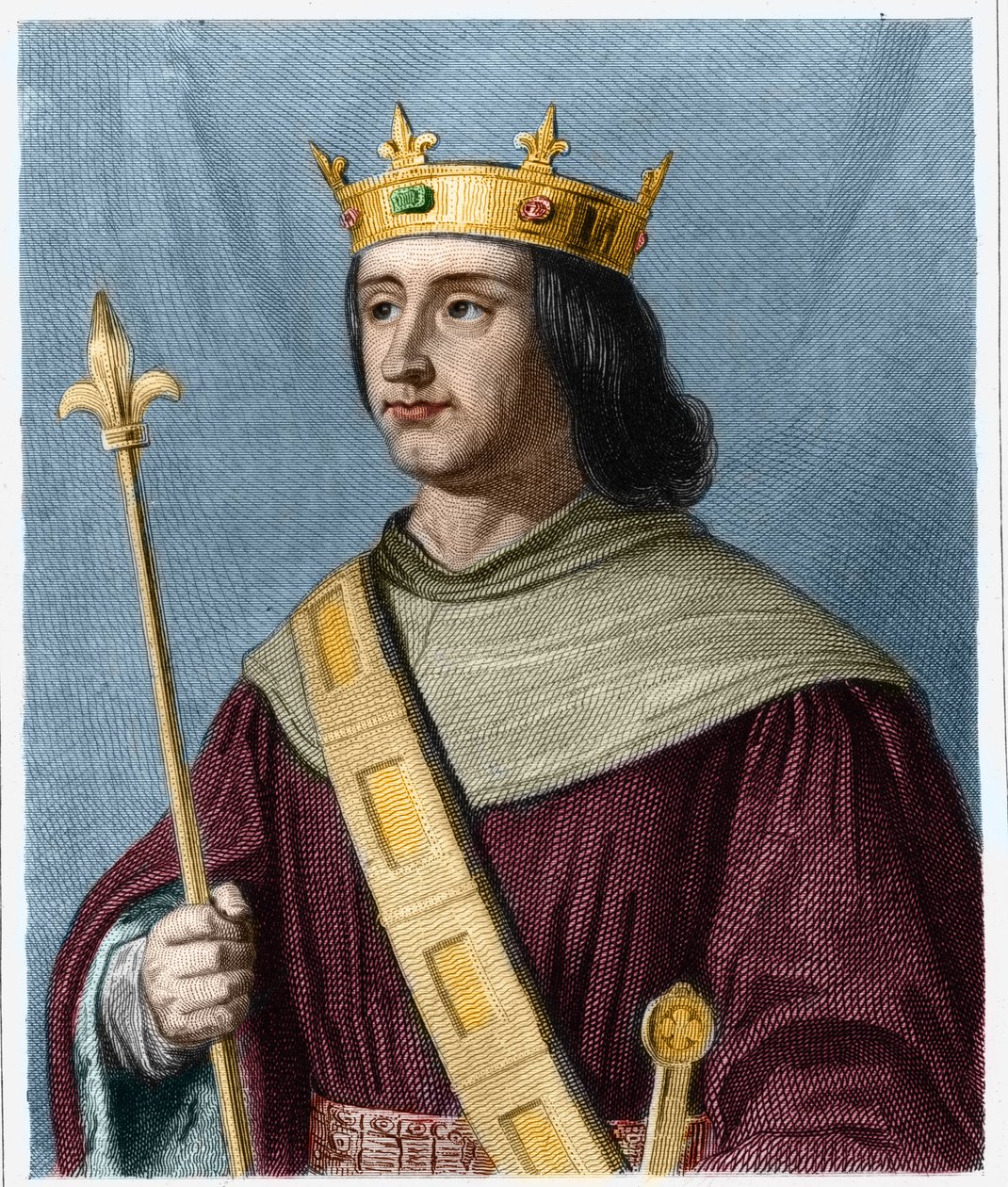 फिलिप VI डी वालोइस (1294 - 1350), फ्रांस के राजा का पोर्ट्रेट - लवली द्वारा "" हिस्टोइरे डेस फ़्रैंकैस "" में, उत्कीर्णन, एन डी। द्वारा फ्रेंच स्कूल