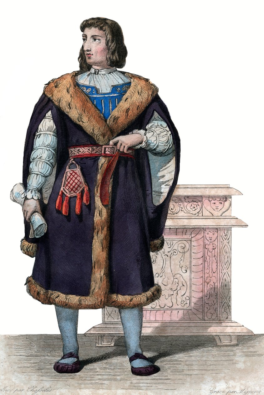 फिलिप डे कॉमिंस (कॉमिनेस या कॉमिंस) (1447-1511), फ्रेंच लेखक और राजनयिक का पोर्ट्रेट। द्वारा फ्रेंच स्कूल