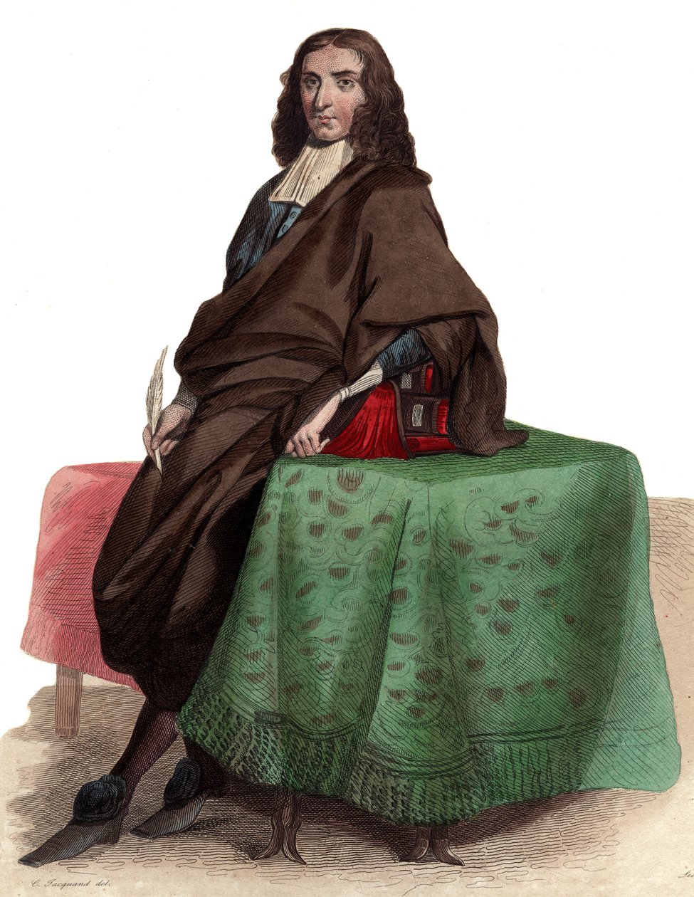 पियरे बेले (1647-1706), फ्रेंच दार्शनिक और लेखक के चित्र। द्वारा फ्रेंच स्कूल