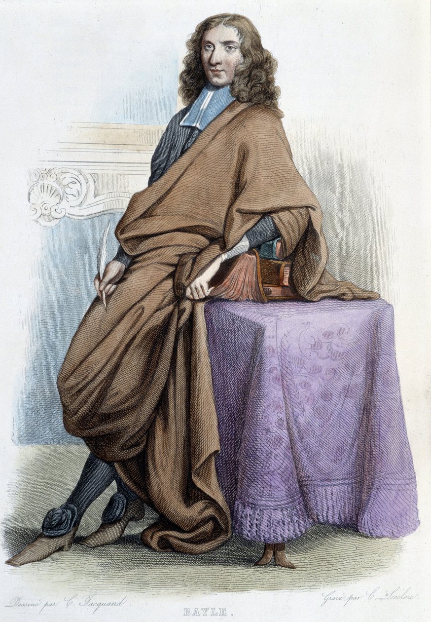 पियरे बेले का पोर्ट्रेट, फ्रांसीसी दार्शनिक और लेखक (1647-1706) - मेनेचेट द्वारा "" ले प्लुटार्क फ़्रैंकैस" में द्वारा फ्रेंच स्कूल