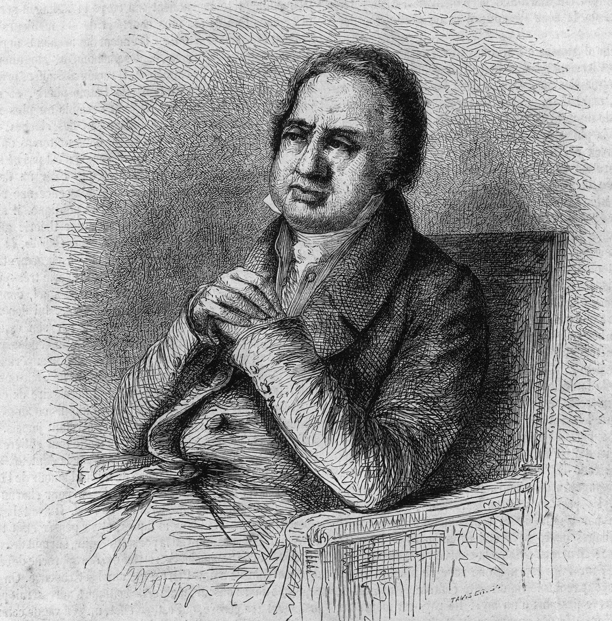 पियरे साइमन बैलांच (1776 -1847) का पोर्ट्रेट, फ्रांसीसी लेखक और दार्शनिक। "" ले मैगासिन सुरम्य" में बोकोर द्वारा उत्कीर्णन द्वारा फ्रेंच स्कूल