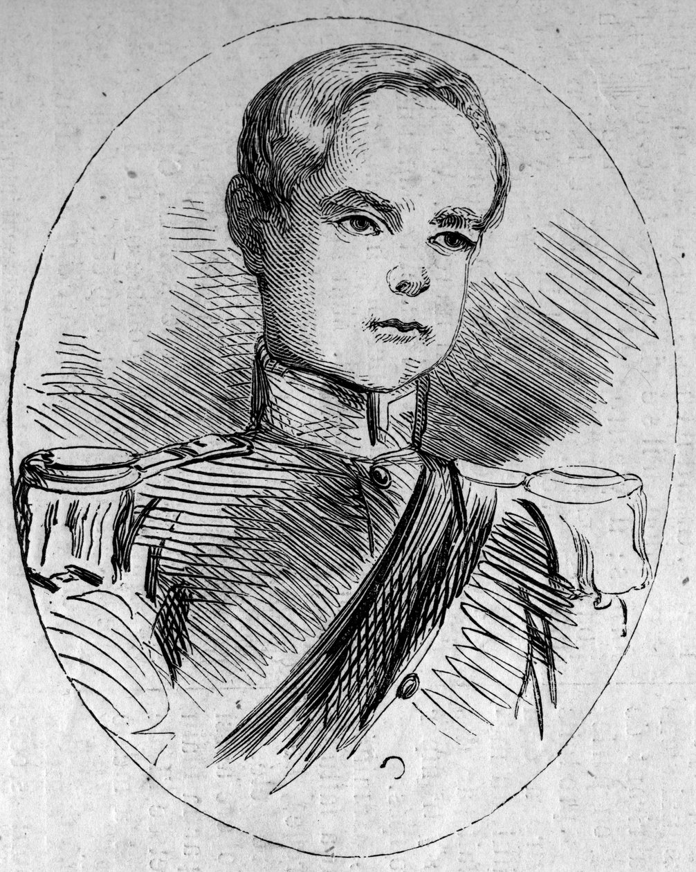 हम्बर्ट I (अम्बर्टो I) के नाम से इटली के भावी राजा प्रिंस हम्बर्ट (1844-1900) का पोर्ट्रेट। 5 फरवरी 1859 के "" ले मोंडे इलस्ट्रे"" नंबर 95 में उत्कीर्णन। द्वारा फ्रेंच स्कूल