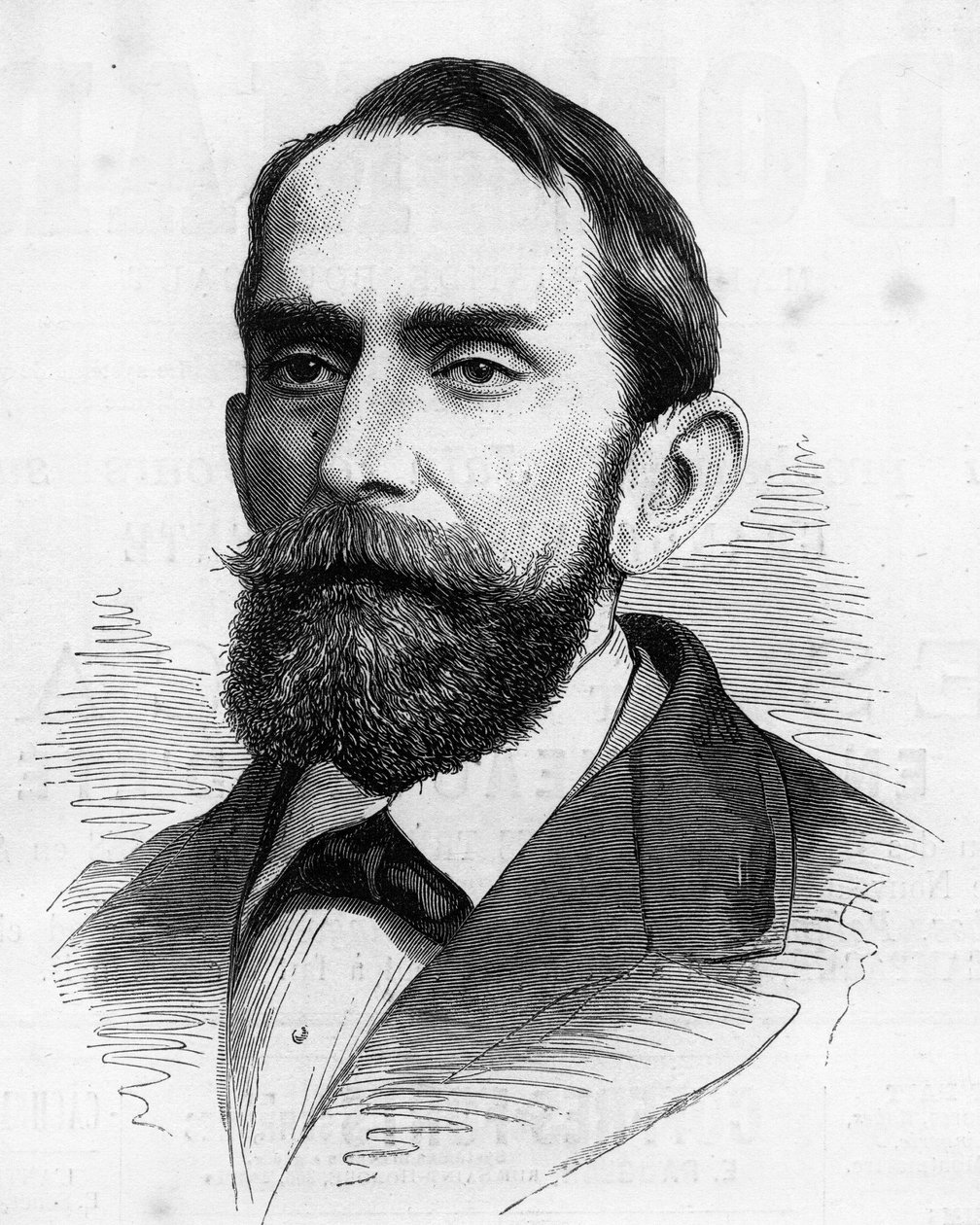 राफेल वेंसलाओ नुनेज़ मोलेडो का पोर्ट्रेट (1825-1894), कोलंबिया के राष्ट्रपति। 5 जून के "" ले मोंडे इलस्ट्र्रे "" एन ° 1210 में उत्कीर्णन द्वारा फ्रेंच स्कूल