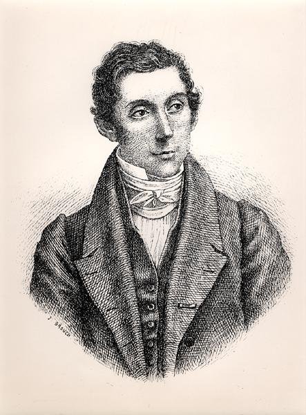 रेने कैली का पोर्ट्रेट (1799-1838) (उत्कीर्णन) (बी/डब्ल्यू फोटो) द्वारा फ्रेंच स्कूल