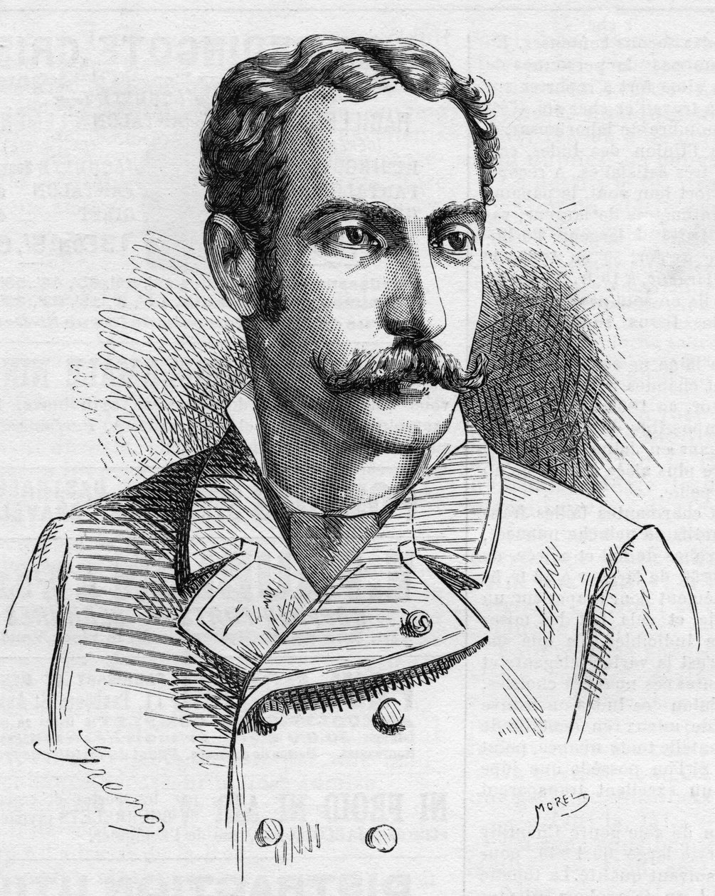 रॉबर्ट इवेंस का पोर्ट्रेट (1850-1898) पुर्तगाली खोजकर्ता, "द इलस्ट्रस वर्ल्ड" में द्वारा फ्रेंच स्कूल