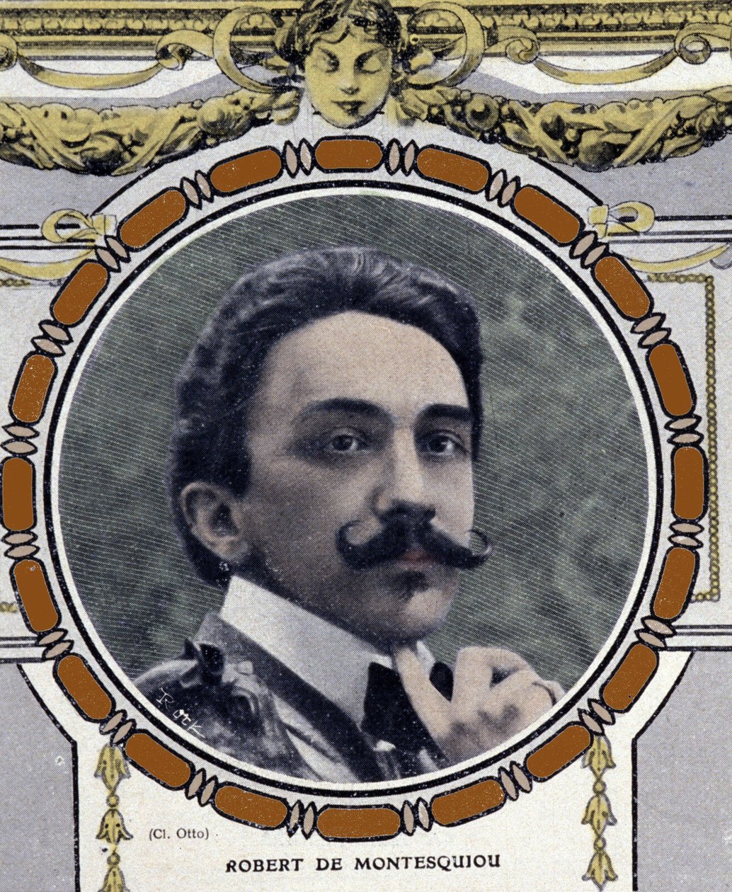 रॉबर्ट डी मोंटेस्क्यू (1855-1921), फ्रांसीसी लेखक का पोर्ट्रेट। द्वारा फ्रेंच स्कूल