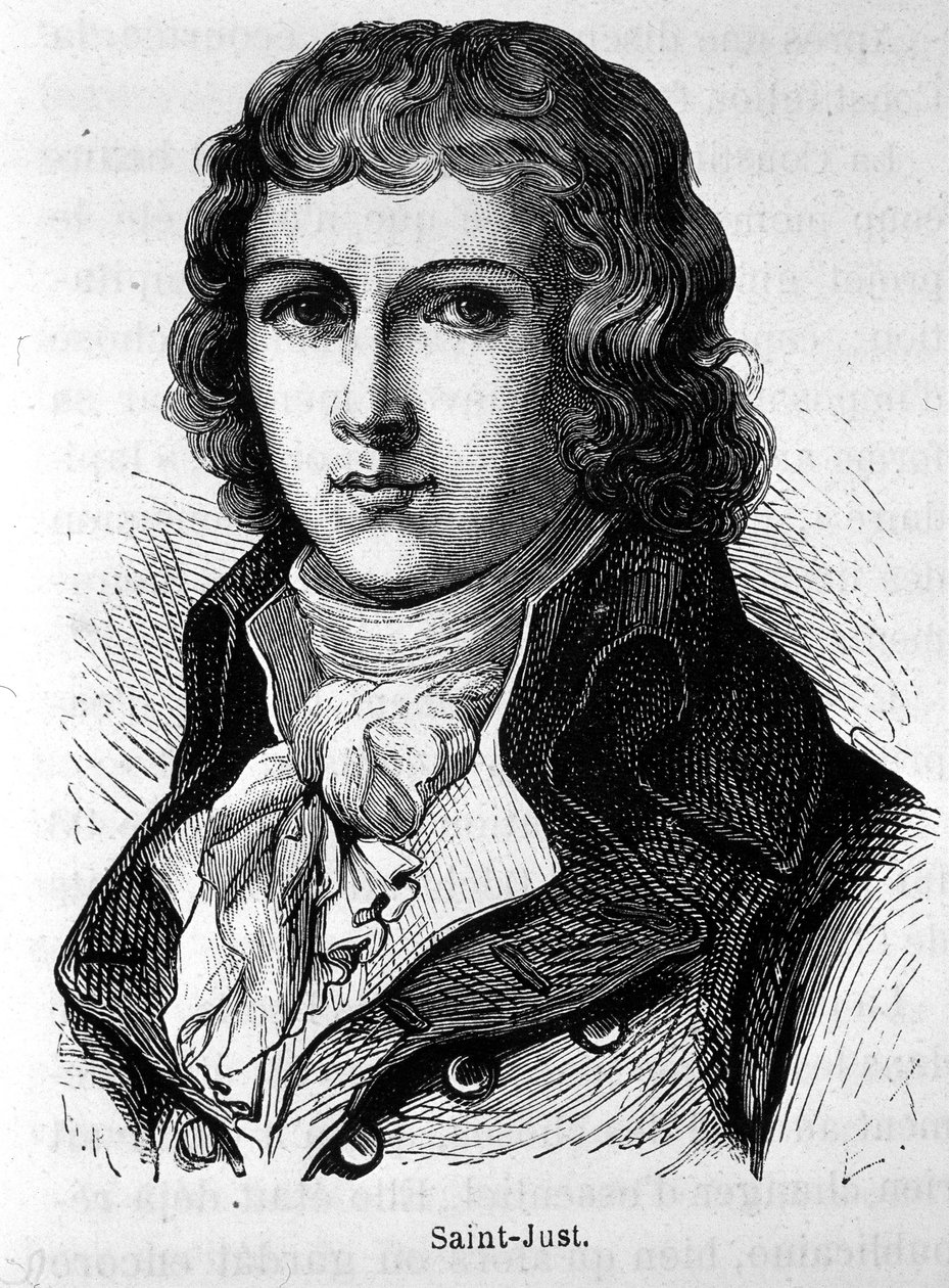 सेंट-जस्ट का पोर्ट्रेट (1767 - 1794) - हेनरी मार्टिन द्वारा "" L'Histoire de France "" में द्वारा फ्रेंच स्कूल