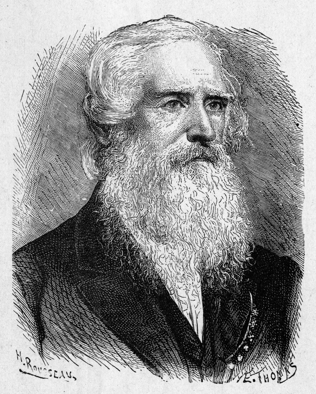 सैमुअल मोर्स का पोर्ट्रेट (1791 - 1872), अमेरिकी चित्रकार और भौतिक विज्ञानी - "" एल्बम ऑफ साइंस में; प्रसिद्ध वैज्ञानिक; महान खोजें ”” ”1896। द्वारा फ्रेंच स्कूल