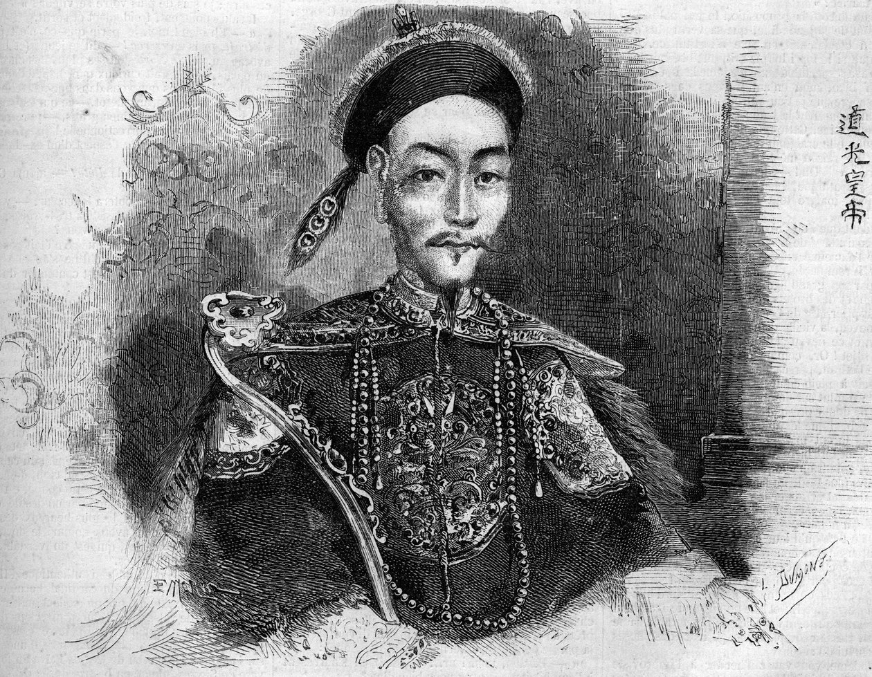 Toa Kwang (Toa-Kwang या Daoguang) (1782-1850), किंग राजवंश के चीन के सम्राट का पोर्ट्रेट। 19 नवंबर 1859 के "" ले मोंडे इलस्ट्र्रे"" एन ° 136 में उत्कीर्णन। द्वारा फ्रेंच स्कूल