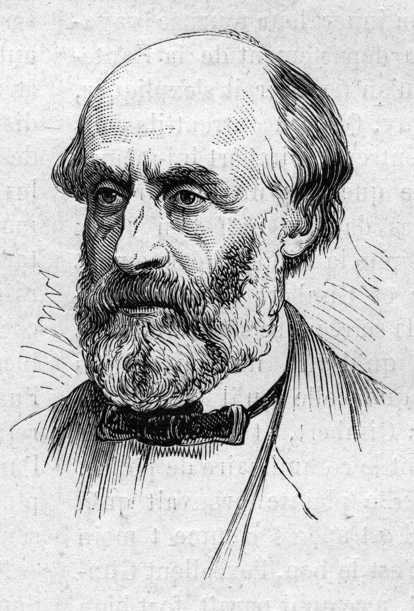 विक्टर डी लैप्रेड (1812-1883), फ्रांसीसी कवि और शिक्षाविद का पोर्ट्रेट। 14 मार्च 1874 के "" ले मोंडे इलस्ट्र्रे "" एन ° 883 में उत्कीर्णन। द्वारा फ्रेंच स्कूल