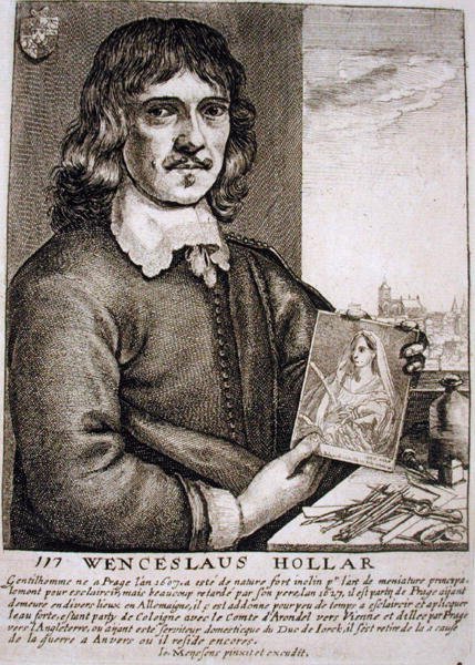 Wenceslaus Hollar का पोर्ट्रेट (1607-77) (उत्कीर्णन) द्वारा फ्रेंच स्कूल