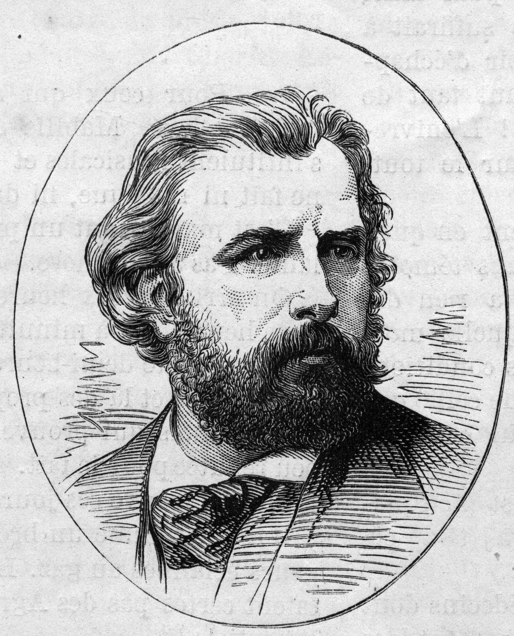 विलियम एडॉल्फे बौगुएरेउ का पोर्ट्रेट (1825-1905), फ्रांसीसी चित्रकार। 2 मई 1874 को "" ले मोंडे इलस्ट्र्रे "" n ° 890 में उत्कीर्णन। द्वारा फ्रेंच स्कूल