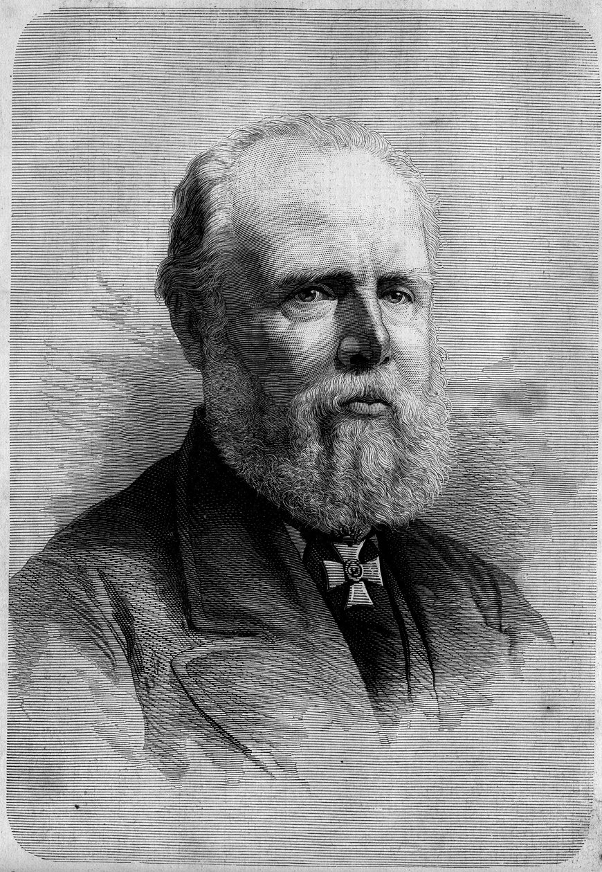 हॉलैंड के राजा विलियम III (1817-1890) का पोर्ट्रेट। 25 जनवरी के "" ले मोंडे इलस्ट्रे "" एन ° 1139 में उत्कीर्णन द्वारा फ्रेंच स्कूल