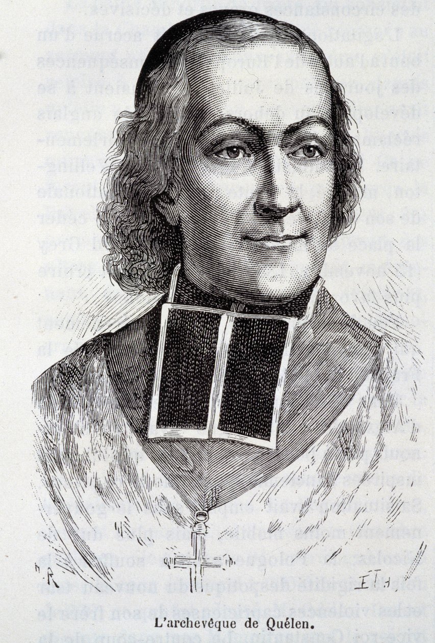 आर्केवेक हयासिंथे लुई डी क्वेलेन (1778 - 1839) का पोर्ट्रेट, हेनरी मार्टिन द्वारा "" ल'हिस्टोइरे डी फ्रांस "" में प्रीलेट द्वारा फ्रेंच स्कूल