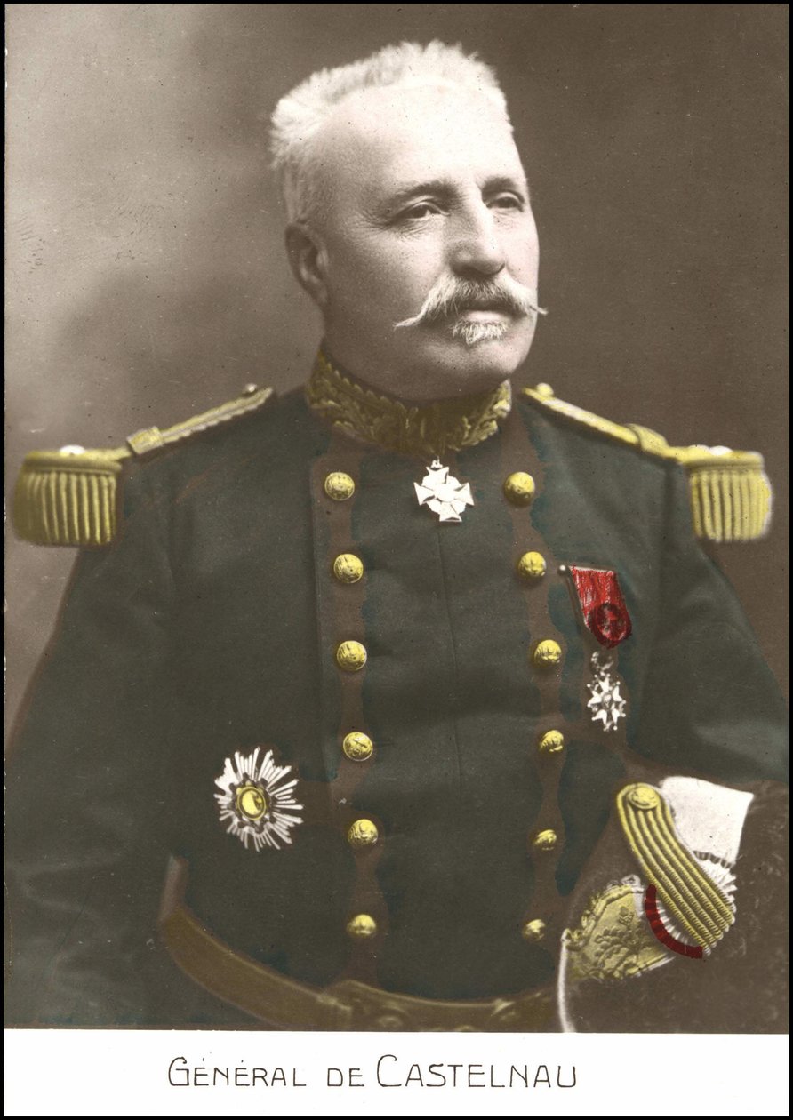 फ्रांसीसी जनरल नोएल एडौर्ड डी क्यूरीरेस डी कास्टेलनाउ (1851-1944) का पोर्ट्रेट। 20वीं सदी का एसडी पोस्टकार्ड। द्वारा फ्रेंच स्कूल