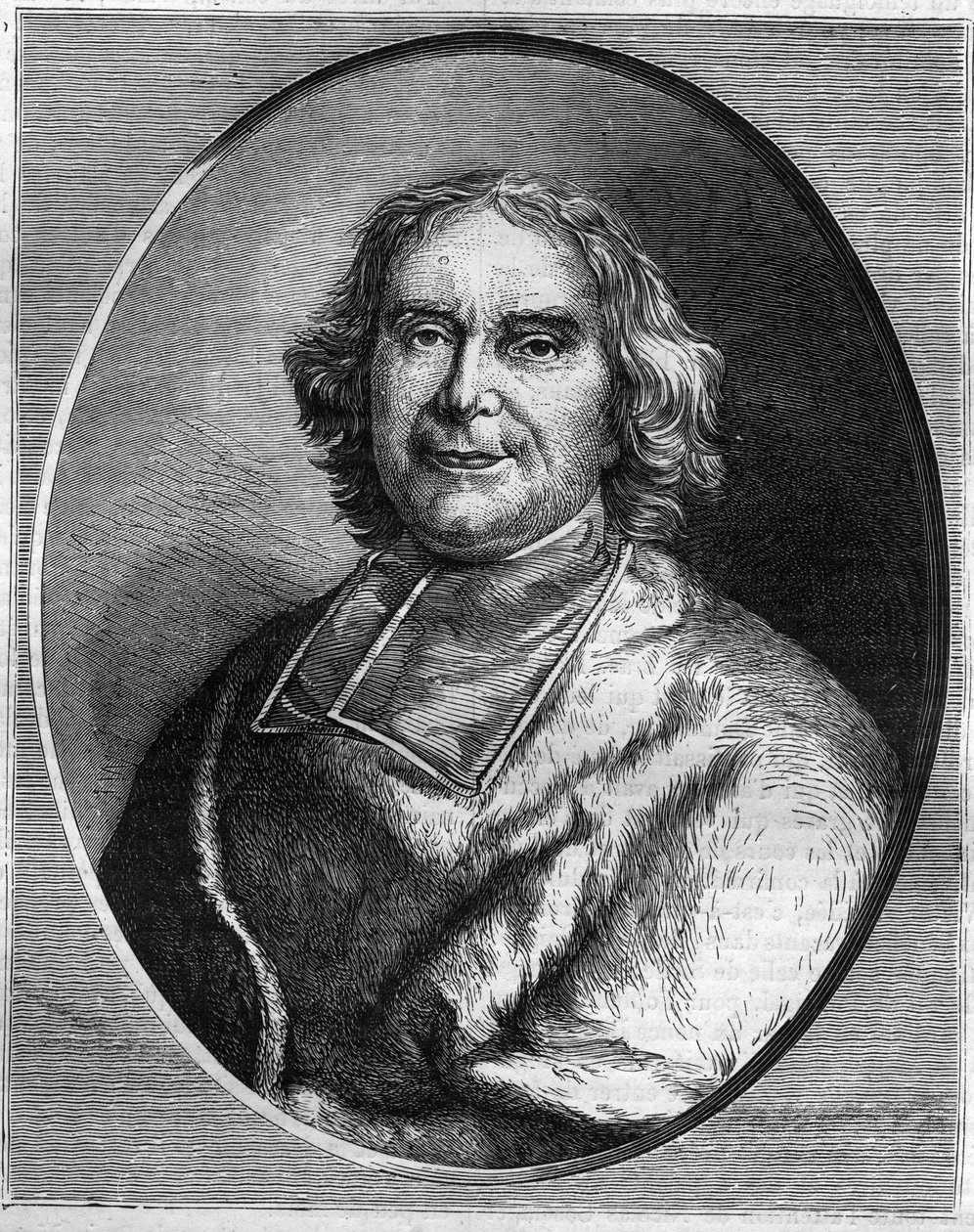 आंद्रे हरक्यूल डी फ्लेरी (1653-1743) के कार्डिनल का पोर्ट्रेट, कार्डिनल, लुई XV के प्रधान मंत्री। मौरिस लाचत्रे द्वारा "हिस्टोइरे डेस पेप्स-रोइस-क्वीन एंड एम्पीयरर्स थ्रू द सेंचुरी" में उत्कीर्णन द्वारा फ्रेंच स्कूल
