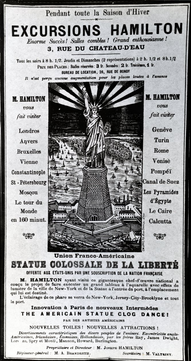 पोस्टर विज्ञापन भ्रमण हैमिल्टन, c.1890 द्वारा फ्रेंच स्कूल