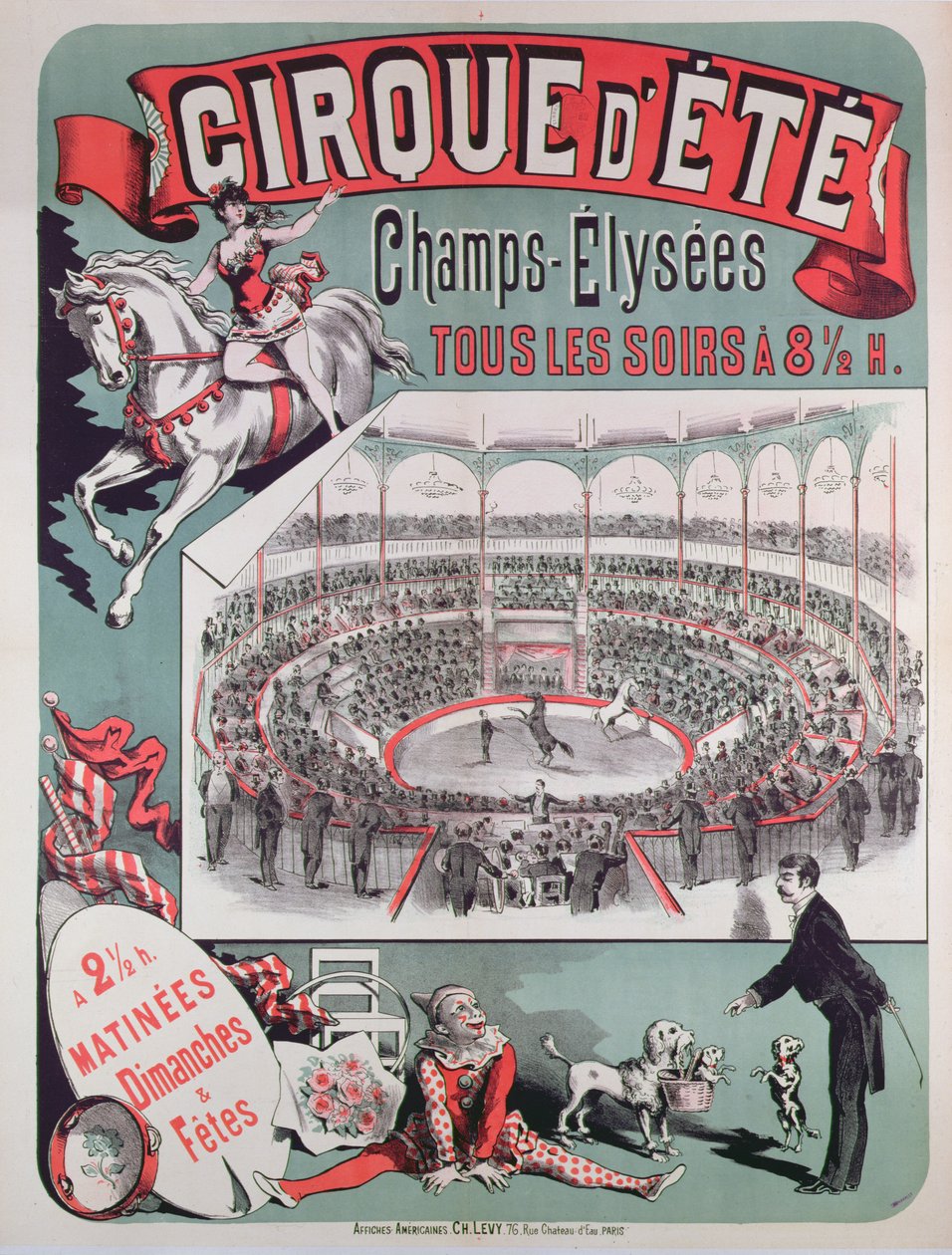 पोस्टर विज्ञापन Cirque dEte, c.1880 द्वारा फ्रेंच स्कूल