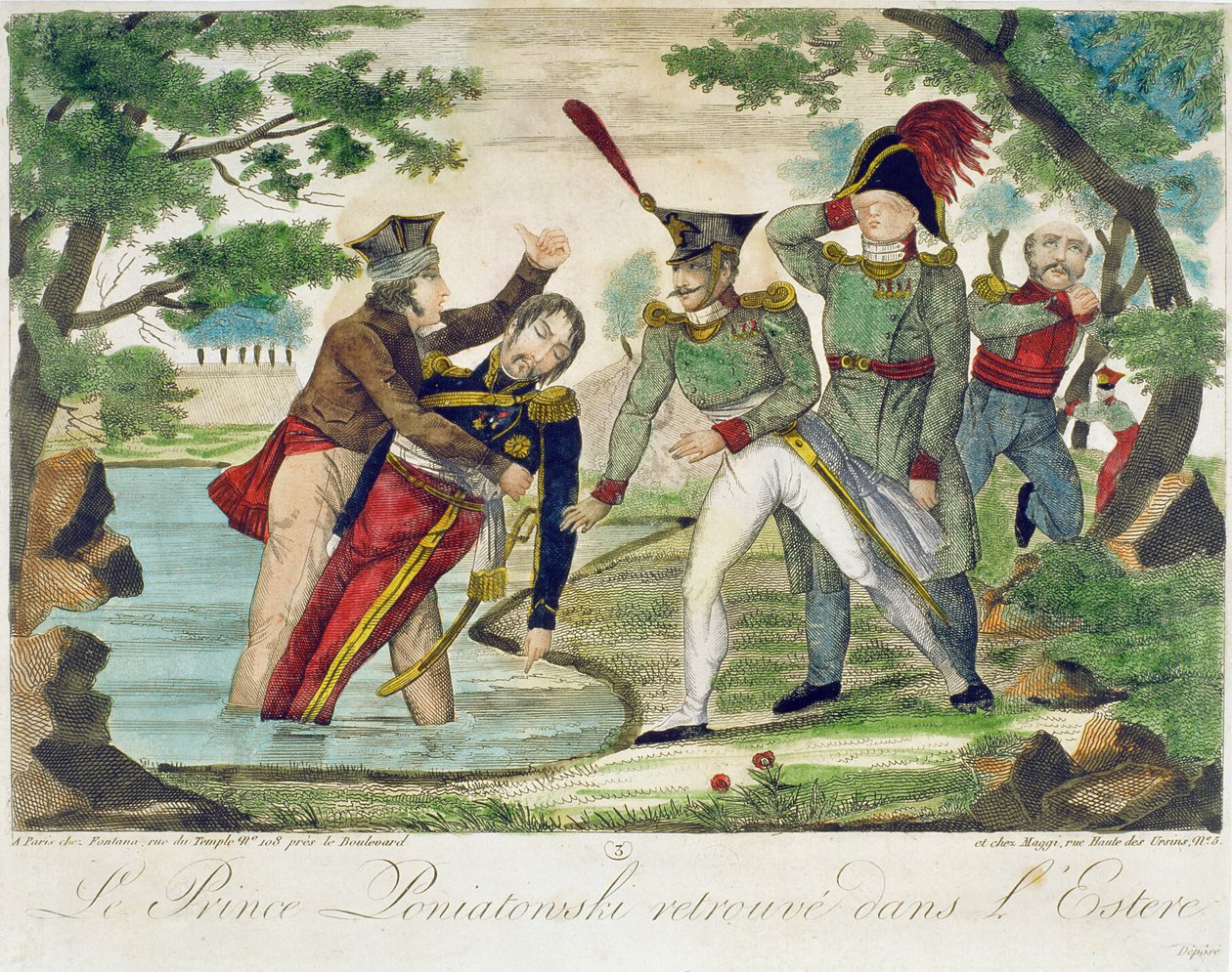 एलस्टेरा नदी, 1813 से राजकुमार जोसेफ पोनोटोव्स्की (1763-1813) को खींचना द्वारा फ्रेंच स्कूल