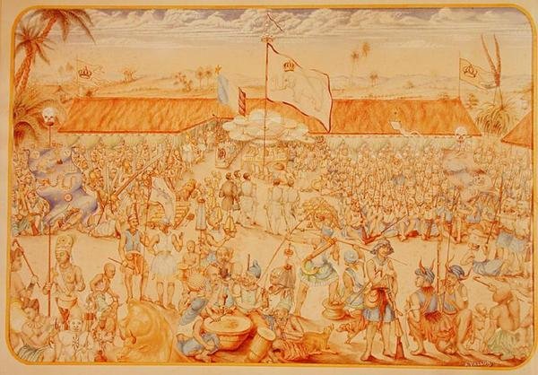फ्रांसीसी दूतों के लिए दाहोमी के राजा द्वारा दिया गया स्वागत द्वारा फ्रेंच स्कूल