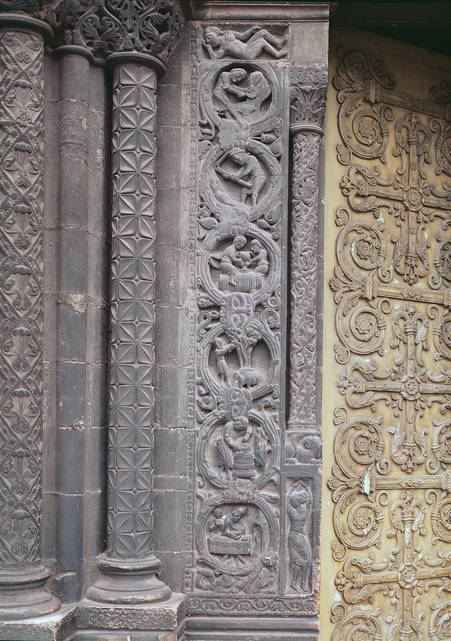 महीने के मजदूरों को दर्शाते हुए पश्चिम की ओर से राहत 1122-40 द्वारा फ्रेंच स्कूल