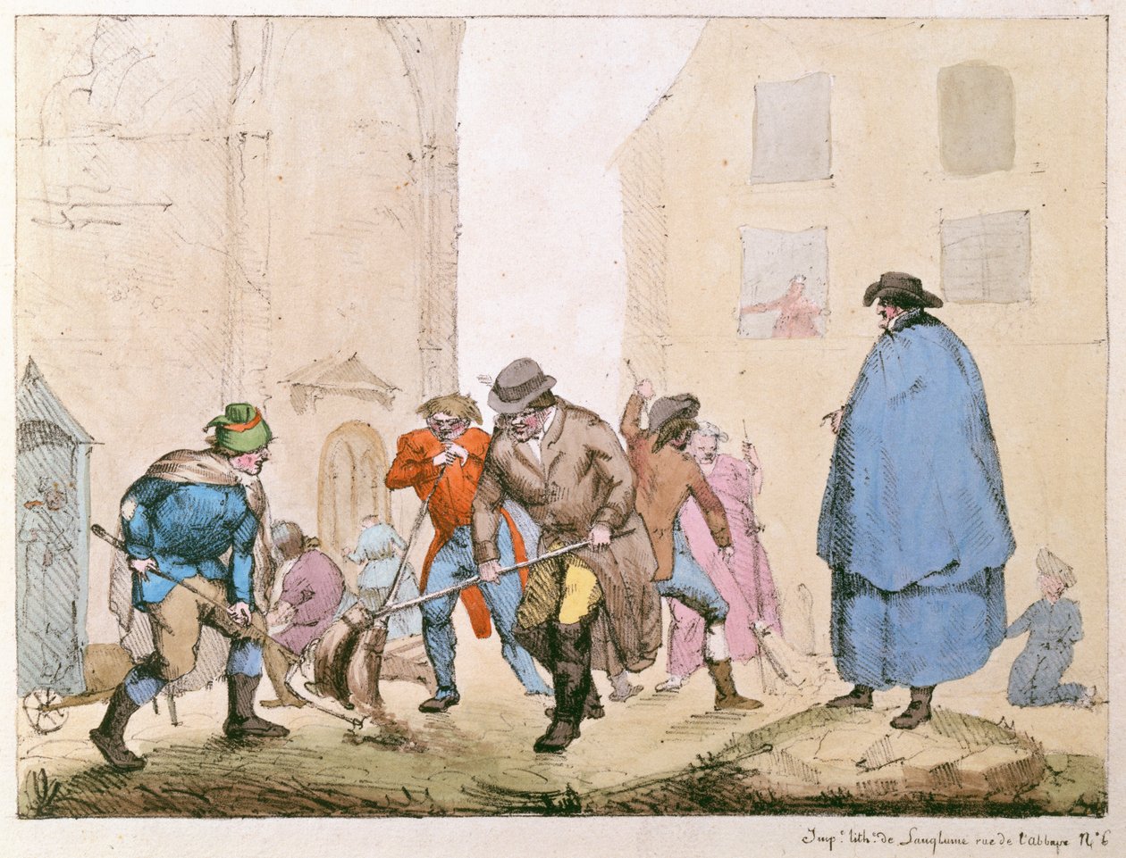 पेरिस में रोडस्वेपर्स, c.1820 द्वारा फ्रेंच स्कूल