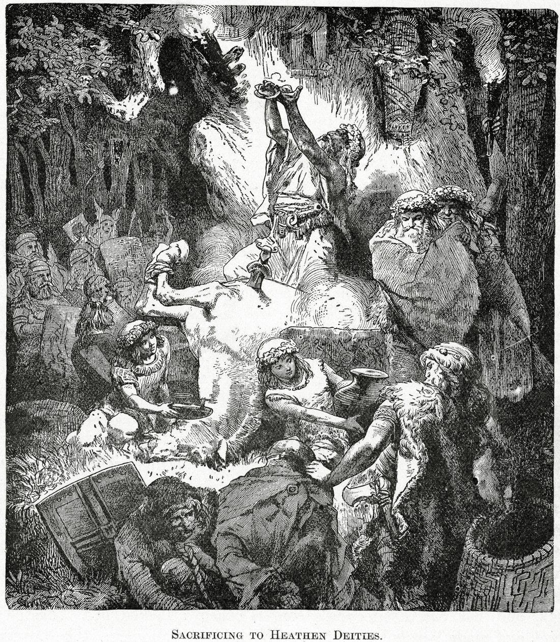 हीथेन देवताओं के लिए बलिदान, c.1890 द्वारा फ्रेंच स्कूल