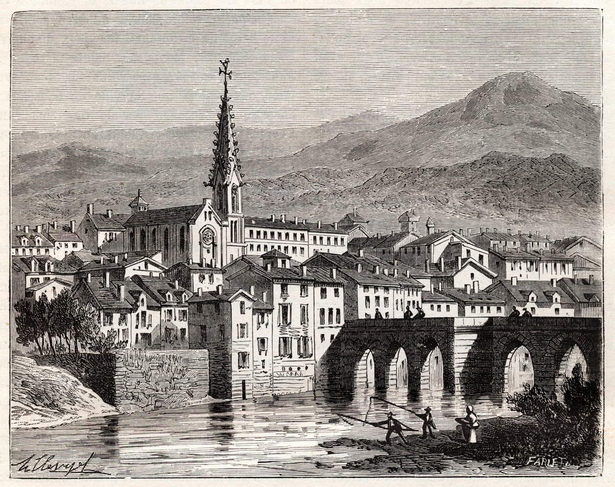 सेंट-एंटोनिन-नोबल-वैल (सेंट एंटोनिन नोबल वैल) - लैंगेडोक-रूसिलन-मिडी-पाइरेनी - वीए माल्ट-ब्राउन द्वारा "फ्रांस इलस्ट्री: भूगोल, इतिहास, सांख्यिकीय प्रशासन" में उत्कीर्णन। 1884 द्वारा फ्रेंच स्कूल