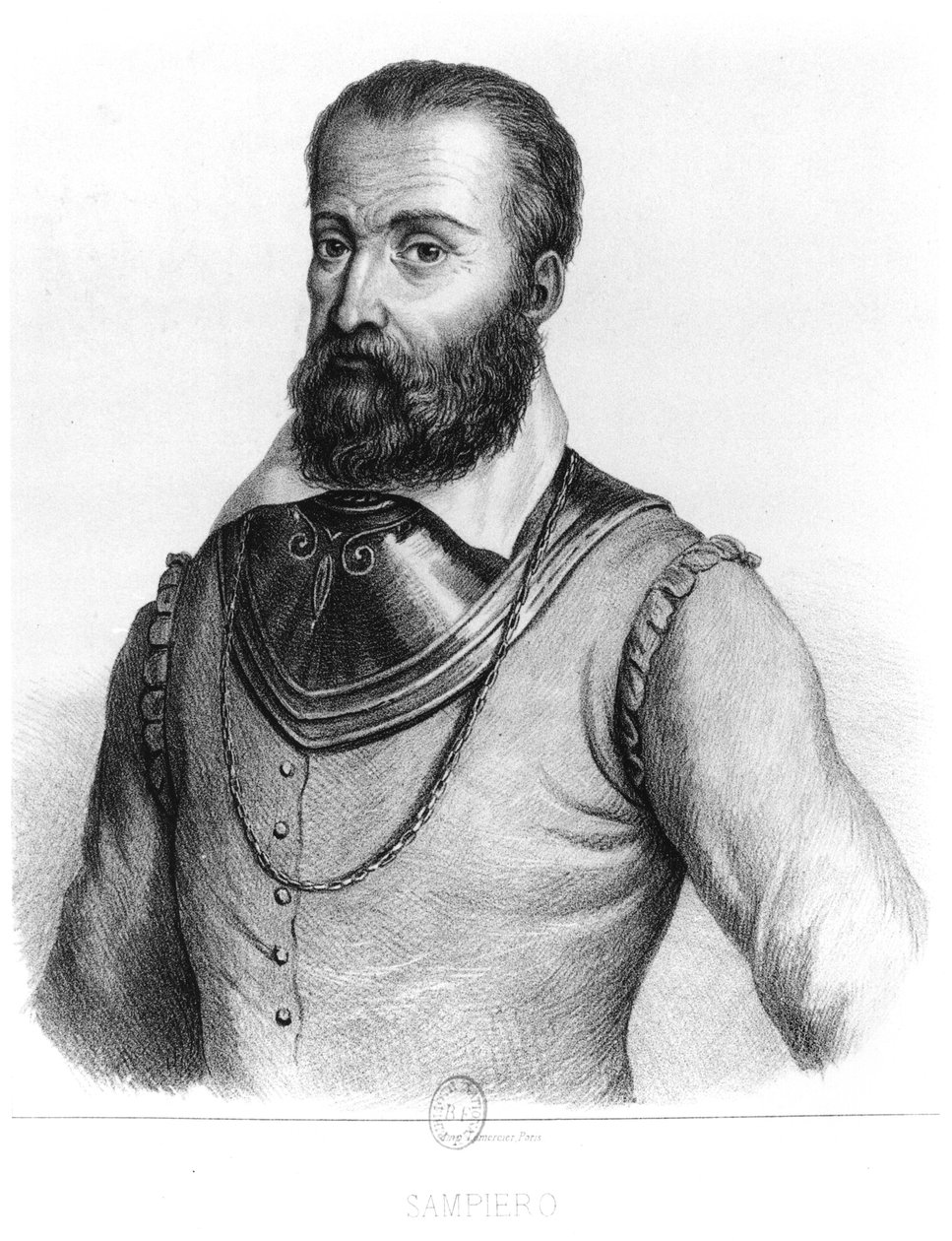 सैंपीयरो कोरसो (1498-1567) जीन एंजेल गैलेटी (1804-66) द्वारा हिस्टॉयर एक्चुरी डे ला कोरसे का चित्र द्वारा फ्रेंच स्कूल