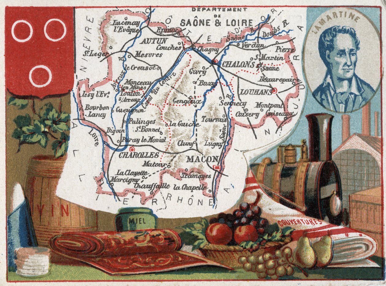 Saone et Loire (Saone-et-Loire, 71), बरगंडी, फ्रांस। अल्फोंस डी लैमार्टिन का पोर्ट्रेट (अल्फोंस मैरी लुई डे प्रैट डी लैमार्टाइन द्वारा फ्रेंच स्कूल