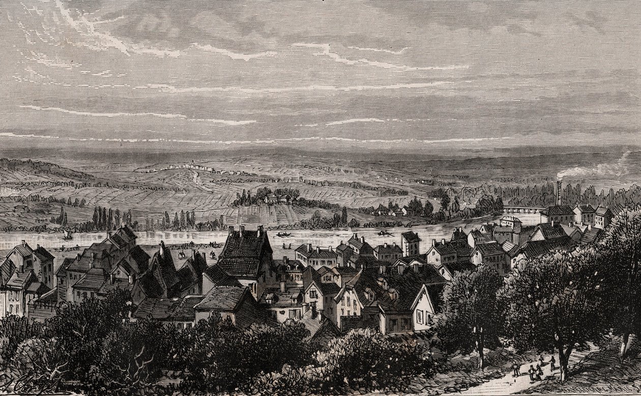 Sarreguemines - Moselle - VA माल्ट-ब्राउन द्वारा "इलस्ट्रियस फ़्रांस: भूगोल, इतिहास, सांख्यिकीय प्रशासन" में उत्कीर्णन। १८८४ द्वारा फ्रेंच स्कूल