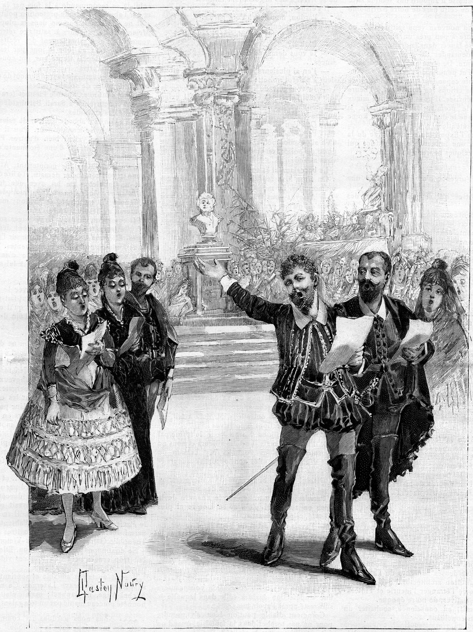 वोल्फगैंग एमॅड्यूस मोजार्ट द्वारा 'डॉन जियोवानी' का दृश्य (उत्कीर्णन) द्वारा फ्रेंच स्कूल