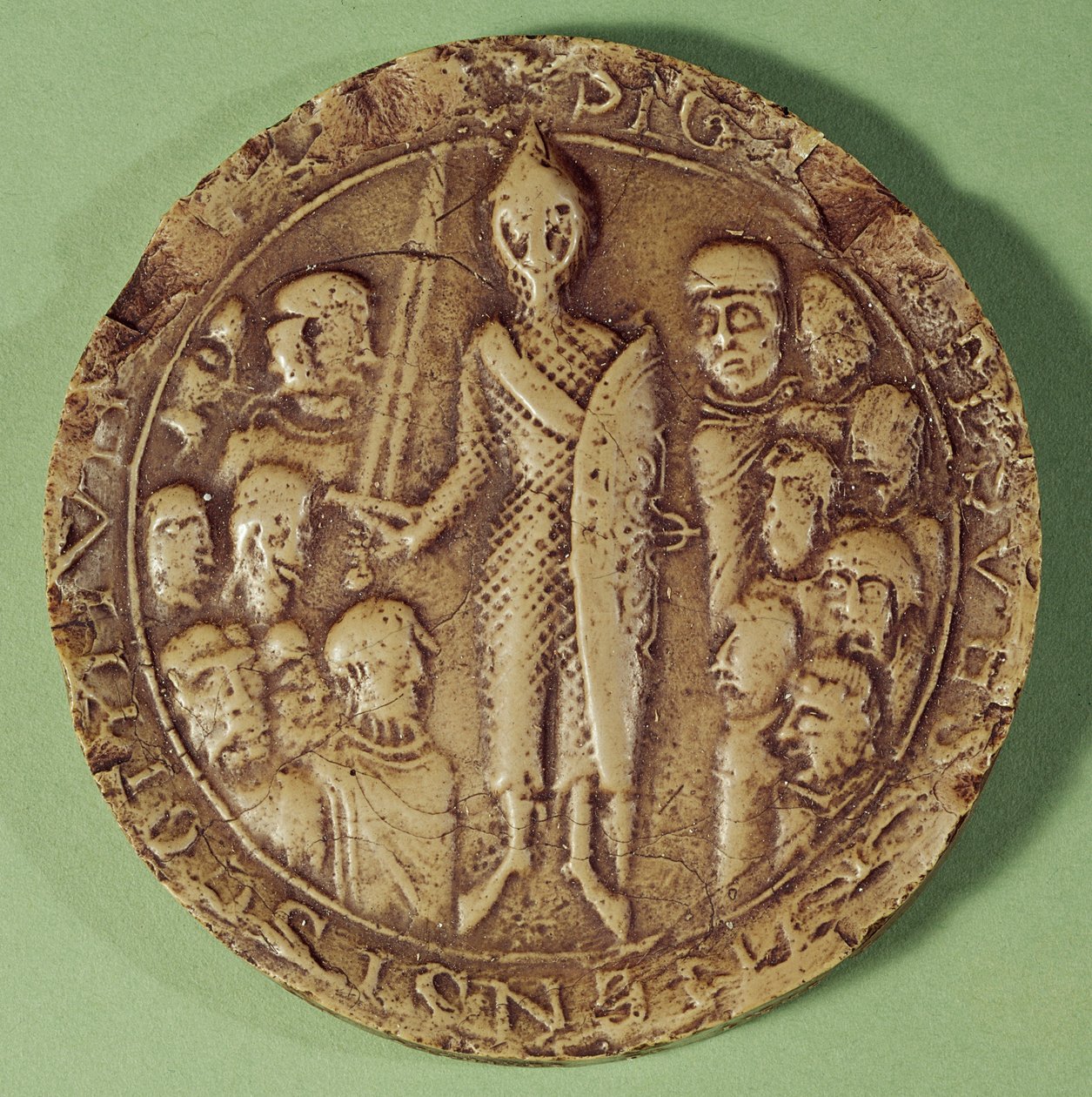 Soissons के कम्यून की सील, 1228 (मोम) द्वारा फ्रेंच स्कूल