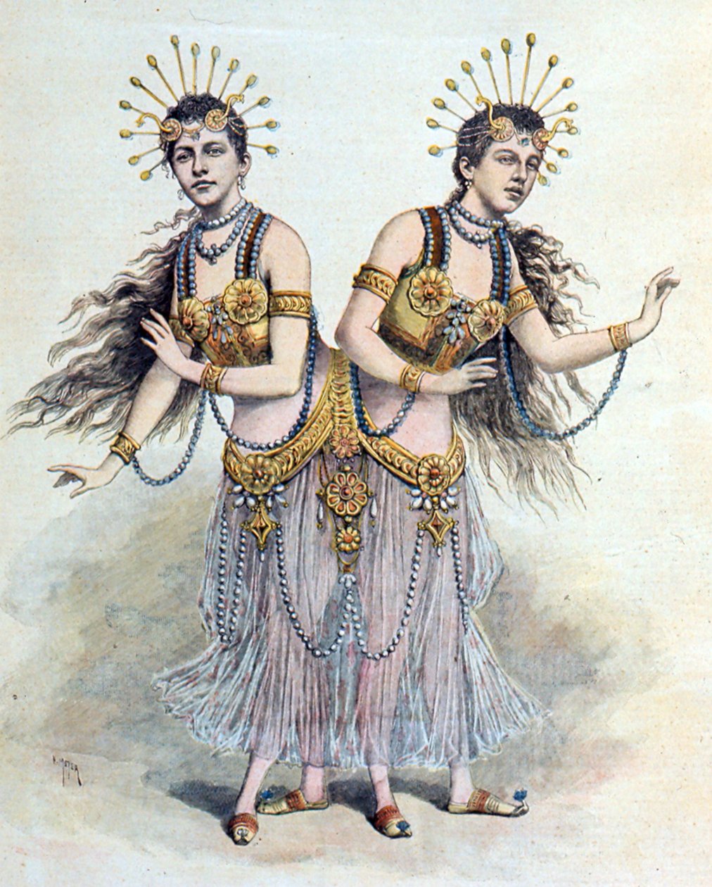 स्याम देश के जुड़वां, रोजा - जोसेफा ब्लेज़ेक "ले पेटिट जर्नल" से, पेरिस, 8 अप्रैल 1891 (उत्कीर्णन) द्वारा फ्रेंच स्कूल