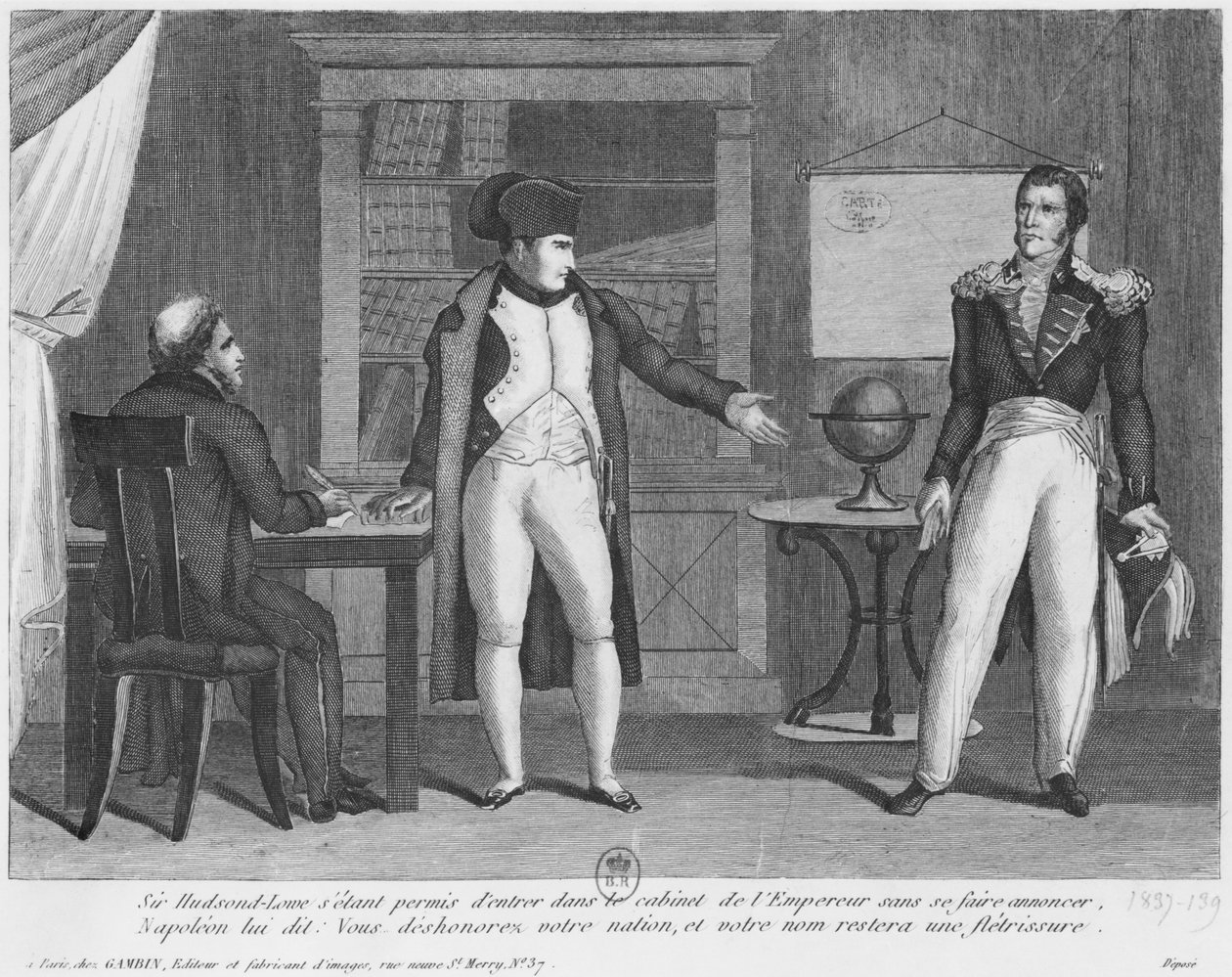 सर हडसन लोवे ने नेपोलियन I (1769-1821) के अध्ययन में सेंट हेलेना के द्वीप पर खुद को बिना देखे द्वारा फ्रेंच स्कूल