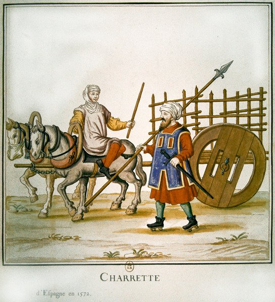 स्पेनिश गाड़ी, 1672 (कागज पर wc) द्वारा फ्रेंच स्कूल