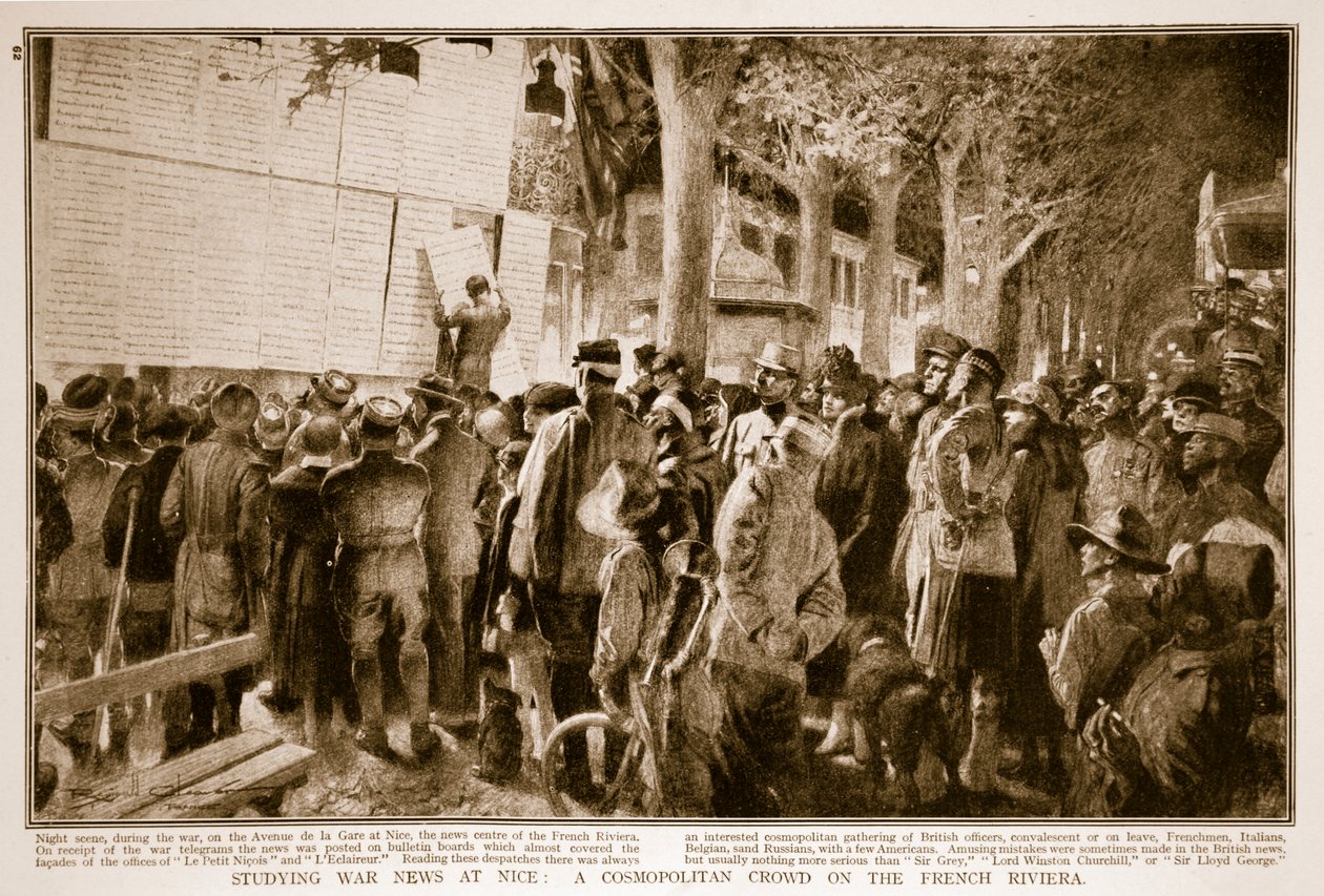 नाइस में युद्ध समाचार का अध्ययन: फ्रेंच रिवेरा, 1914-19 पर एक कॉस्पैजियन क्राउड द्वारा फ्रेंच स्कूल