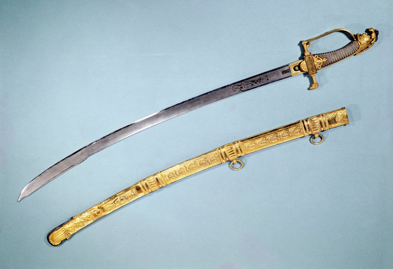Directoire (धातु) द्वारा नेपोलियन I (1769-1821) को तलवार दी द्वारा फ्रेंच स्कूल