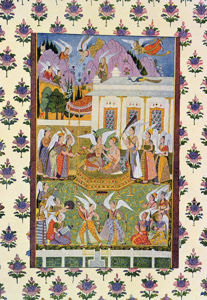 एफ़्रेट्स और जिन्न की सभा, द अरेबियन नाइट्स, 1895 (रंग उत्कीर्णन) से चित्रण द्वारा फ्रेंच स्कूल