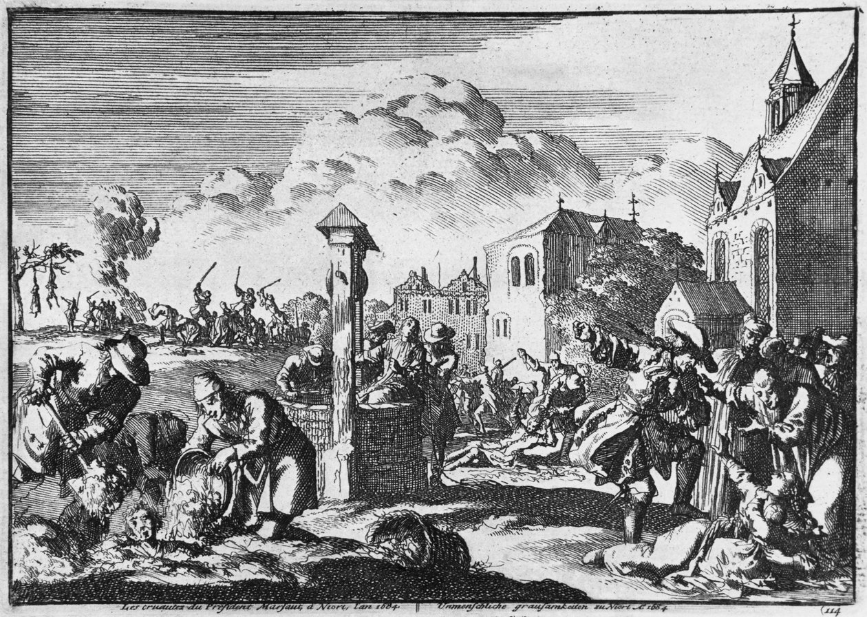 1684 में प्रोटेस्टेंटों के खिलाफ निओर्ट में राष्ट्रपति मारसौट की क्रूरता द्वारा फ्रेंच स्कूल