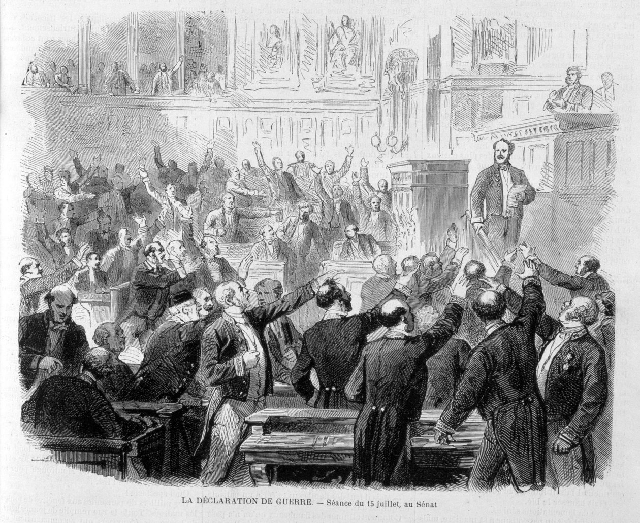 1870 के युद्ध की घोषणा: 15 जुलाई को सीनेट में बैठना - "ले मोंडे इलस्ट्रे" में द्वारा फ्रेंच स्कूल