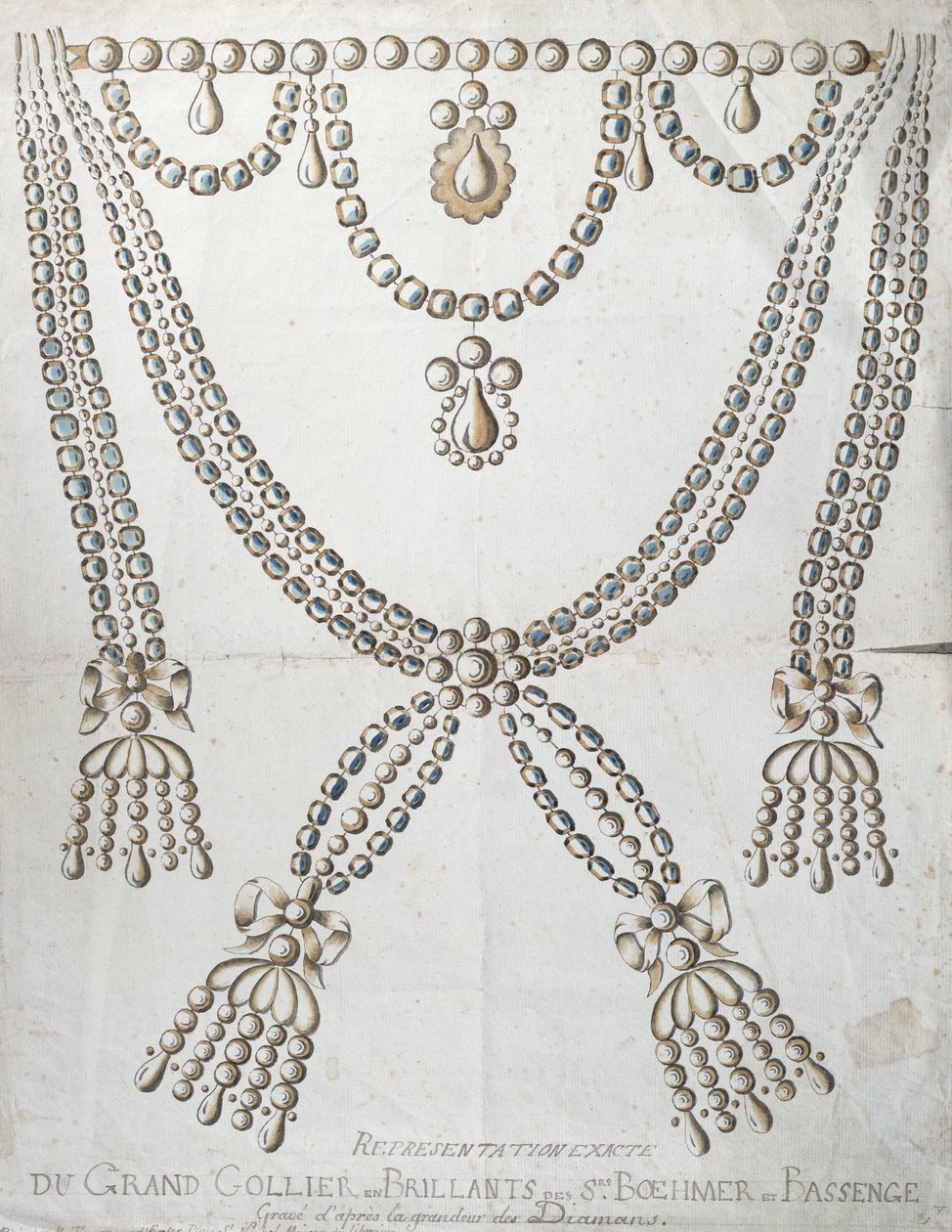 द डायमंड नेकलेस, कॉलियर डे ला रीने के चक्कर में शामिल है, c.1785 द्वारा फ्रेंच स्कूल
