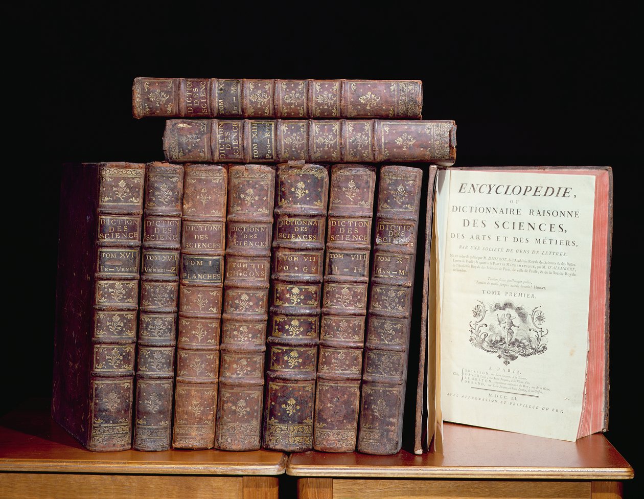 डेनिस डिडरोट का विश्वकोश (1713-84) और जीन ले रोंड डेलेबर्ट (1717-83), 1751-72 (चमड़ा, कागज और स्याही) द्वारा फ्रेंच स्कूल