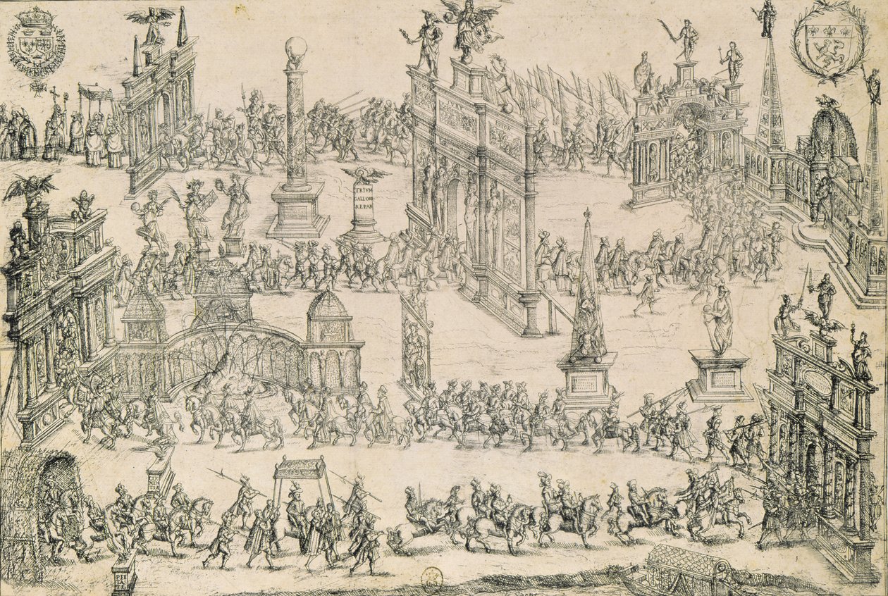 हेनरी चतुर्थ का प्रवेश (1553-1610) ल्योन में, 4 सितंबर 1595 द्वारा फ्रेंच स्कूल
