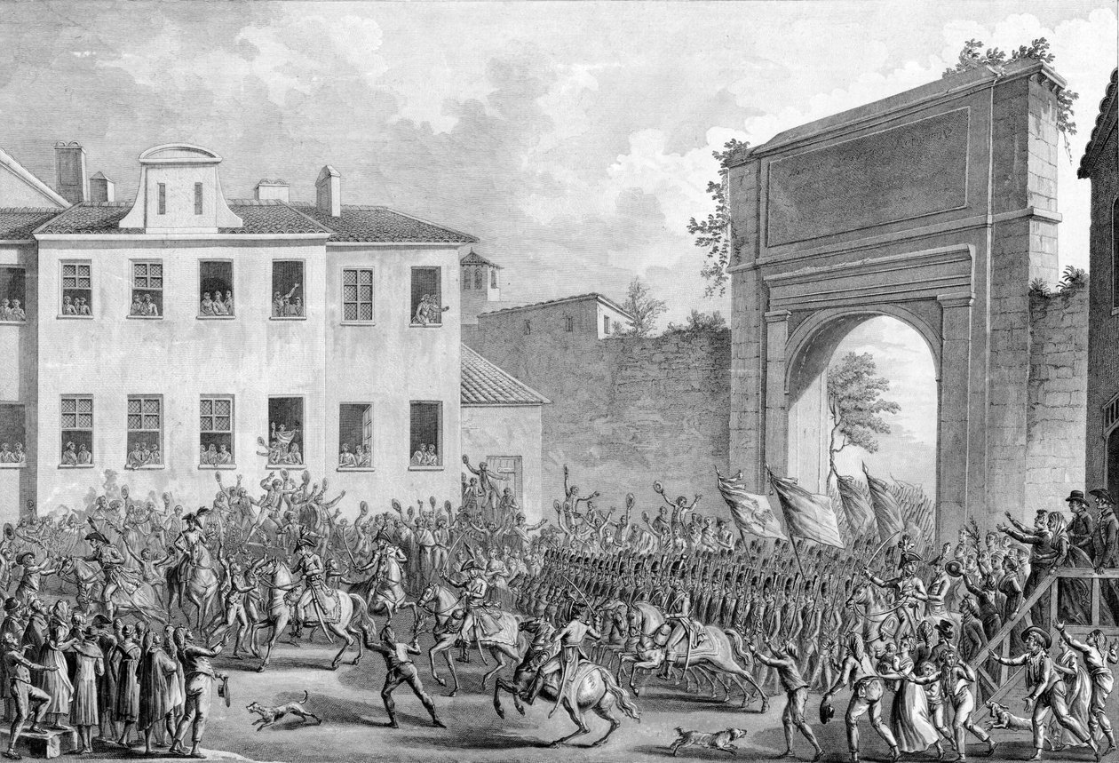 मिलान में फ्रांसीसी का प्रवेश, 25 फ्लोरियल एन IV (14 मई 1796) - इतालवी अभियान (1796-1797) - फ्रांसीसी सैनिकों ने मिलान में प्रवेश किया 14 मई 1796 द्वारा फ्रेंच स्कूल