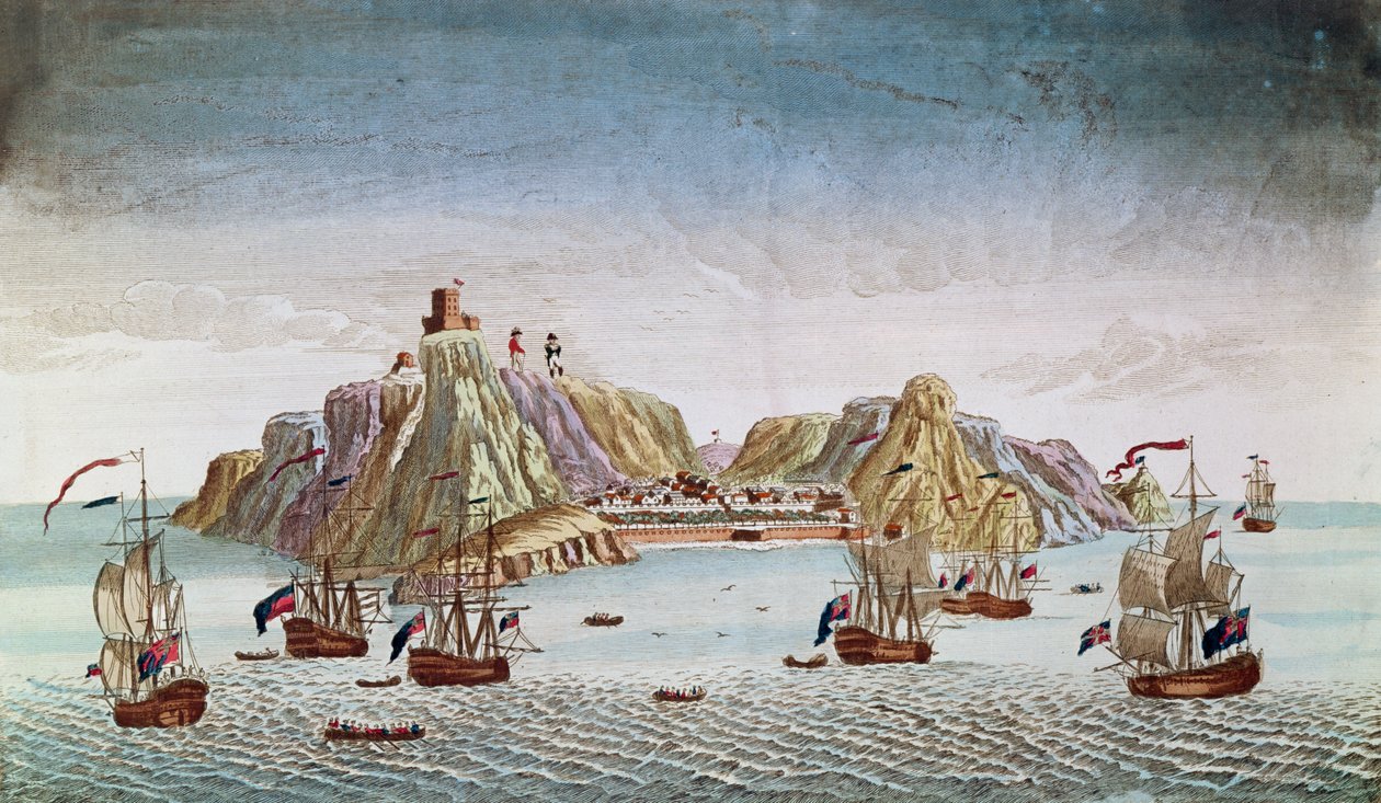 सेंट हेलेना का द्वीप, जनरल नेपोलियन बोनापार्ट के निर्वासन का स्थान (1769-1821) द्वारा फ्रेंच स्कूल