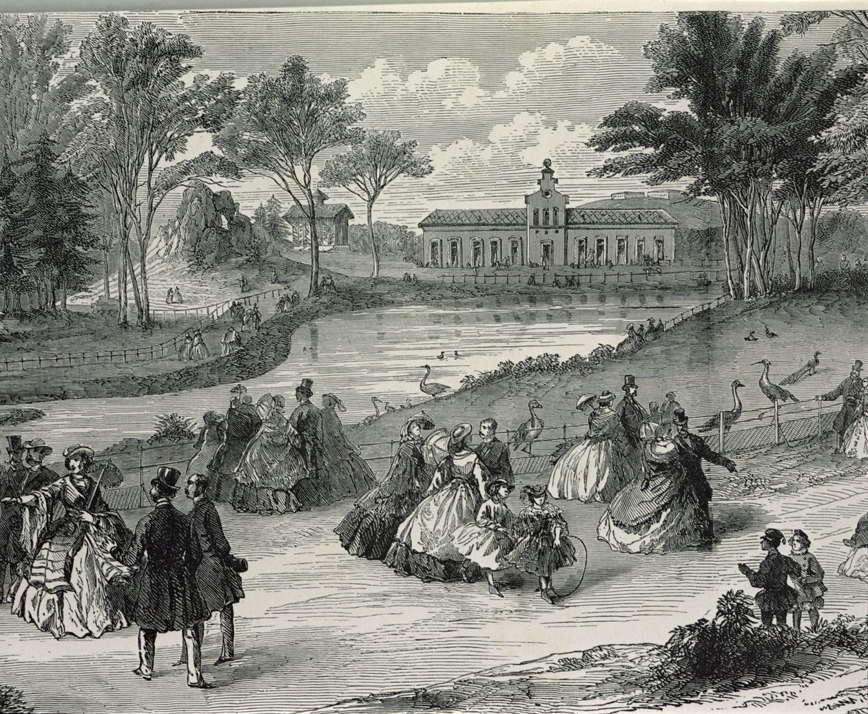 जार्डिन डीक्लैमेटेशन, पेरिस, 1855 (बीडब्ल्यू उत्कीर्णन) द्वारा फ्रेंच स्कूल